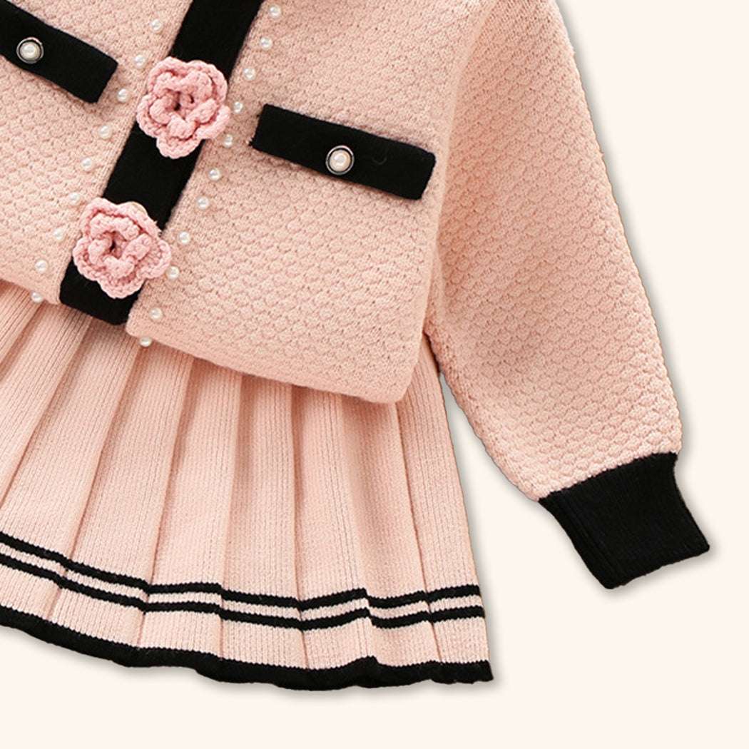 GIRL'S CHANEL STYLE SKIRT SWEATER SET